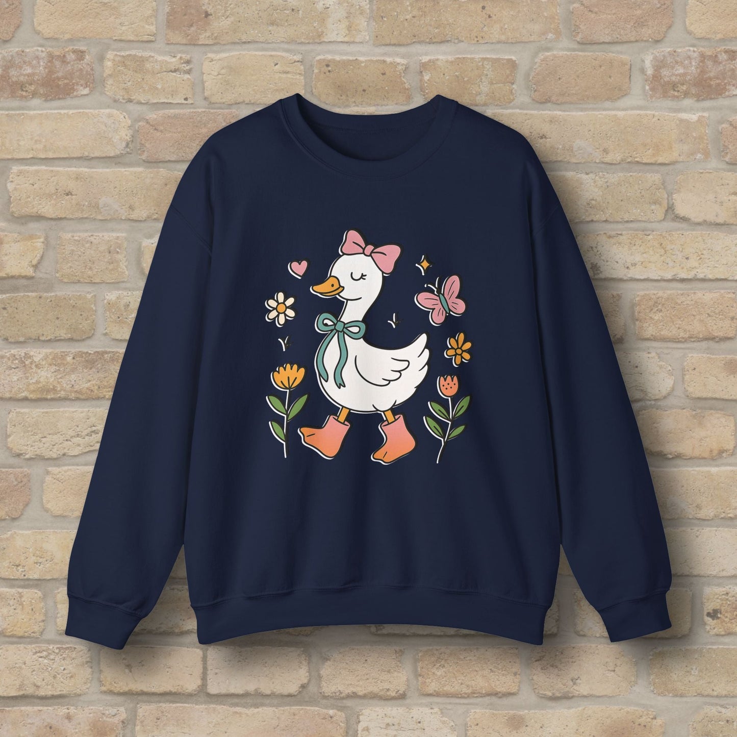 Graphic Only Floral Goose Sweatshirt - Vibrant Styles