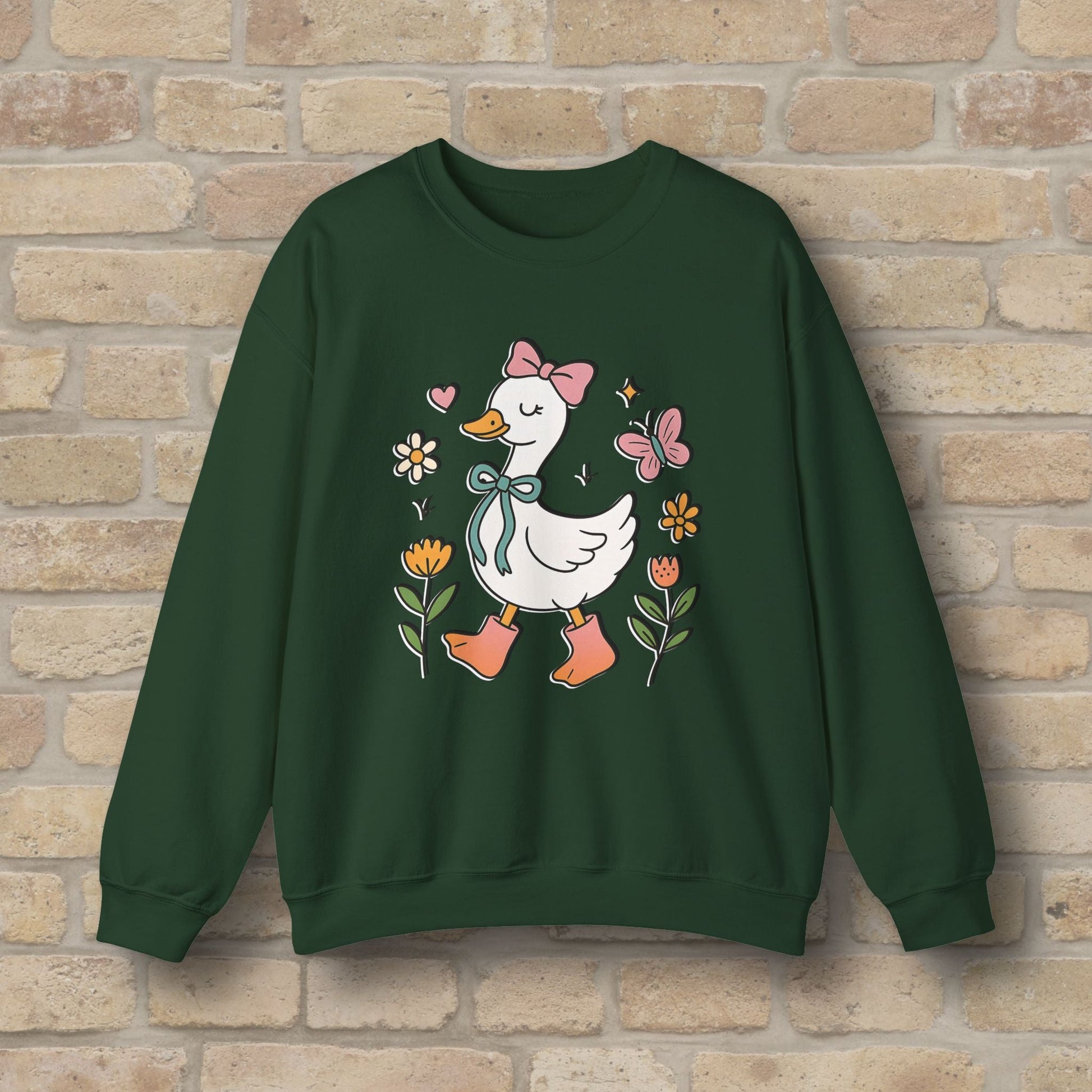 Graphic Only Floral Goose Sweatshirt - Vibrant Styles