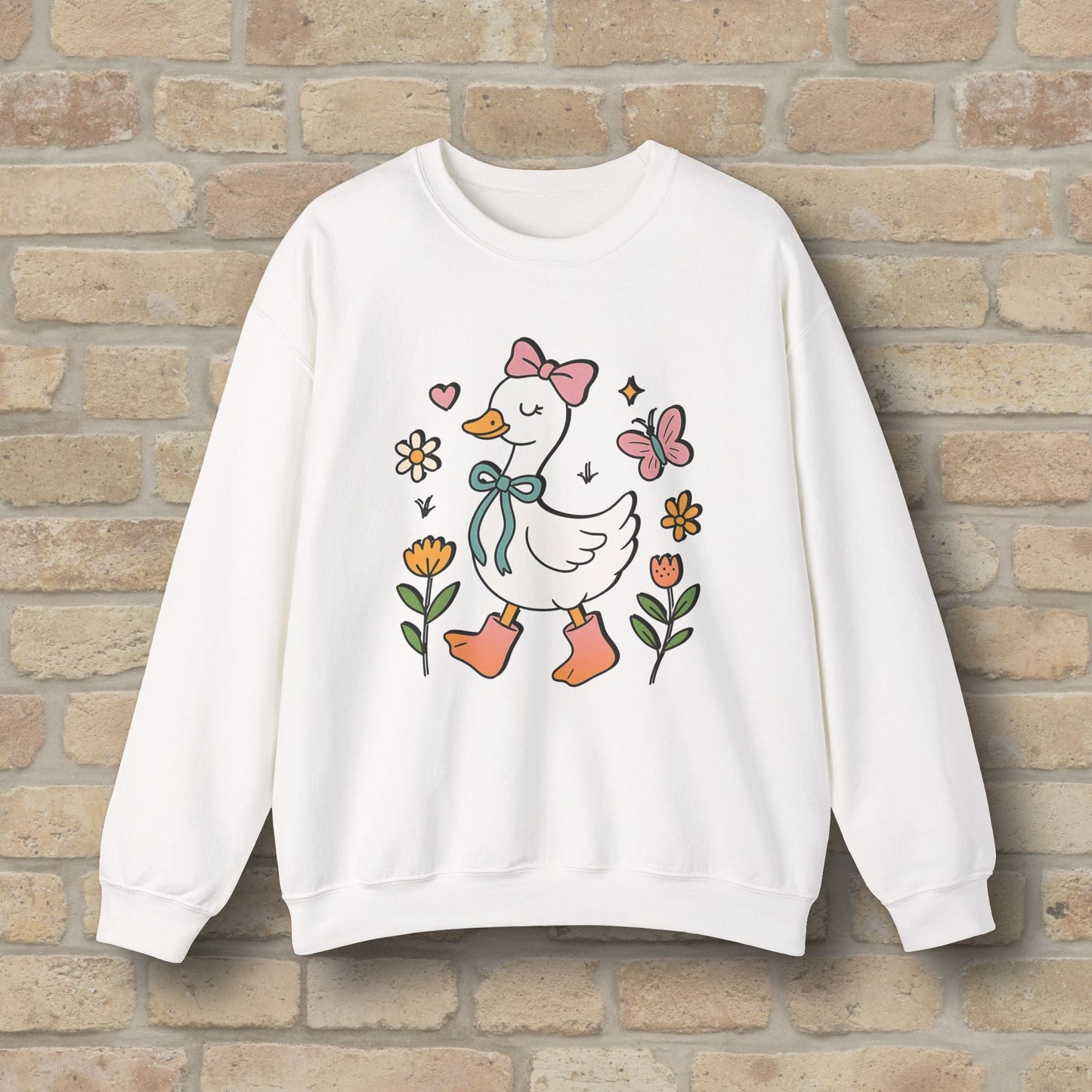 Graphic Only Floral Goose Sweatshirt - Vibrant Styles