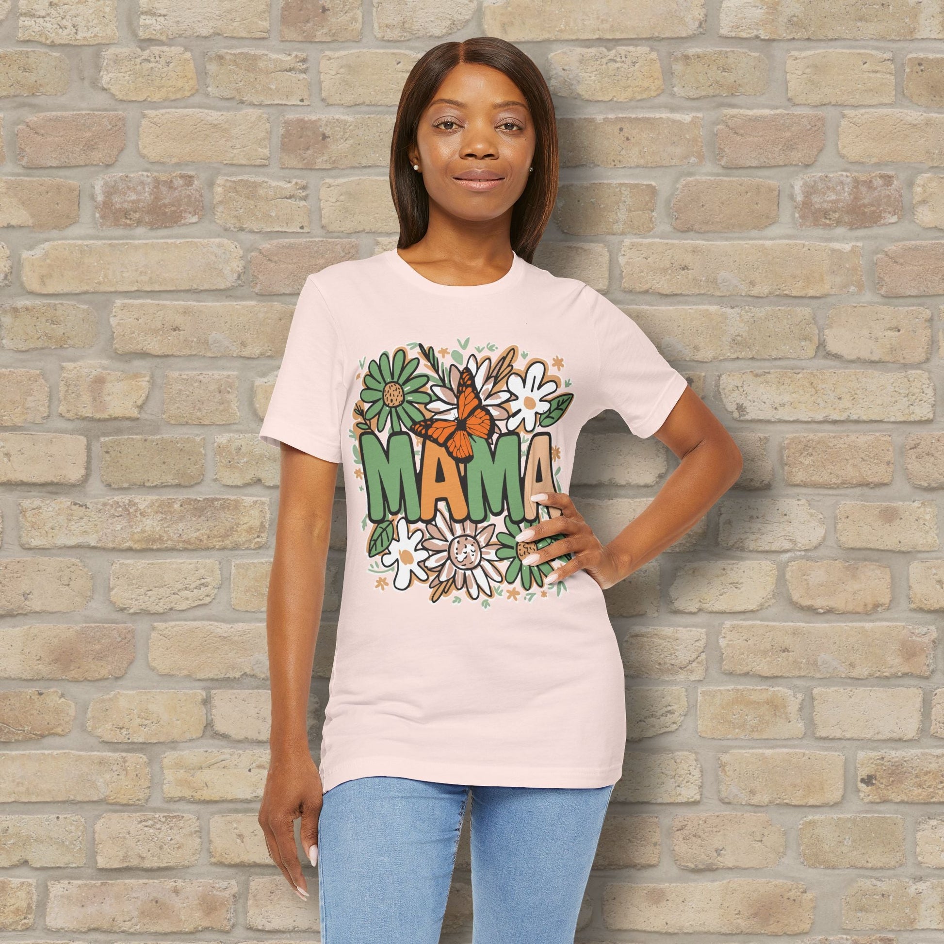 T-Shirt Floral Mama with Butterfly Tee - Vibrant Styles