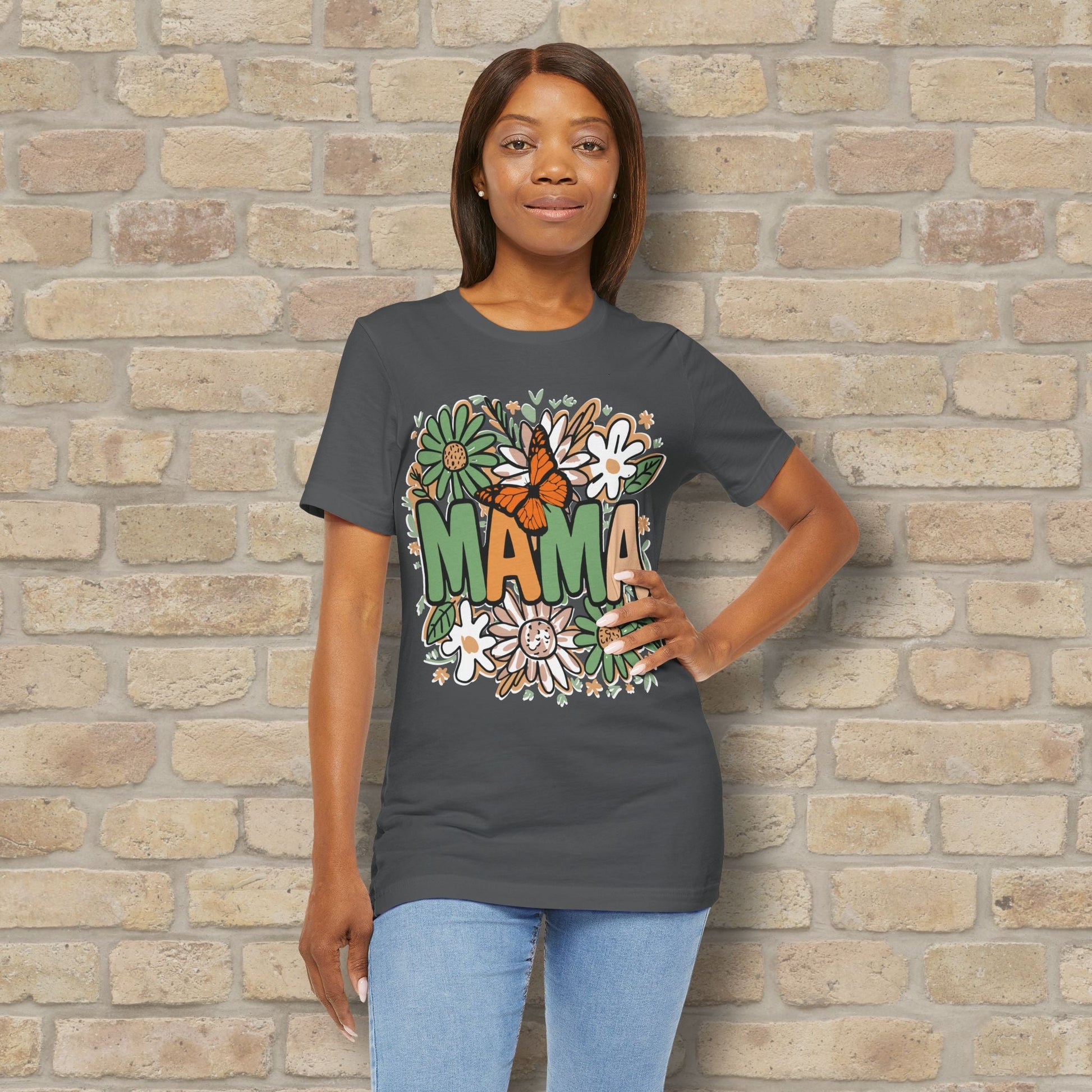T-Shirt Floral Mama with Butterfly Tee - Vibrant Styles