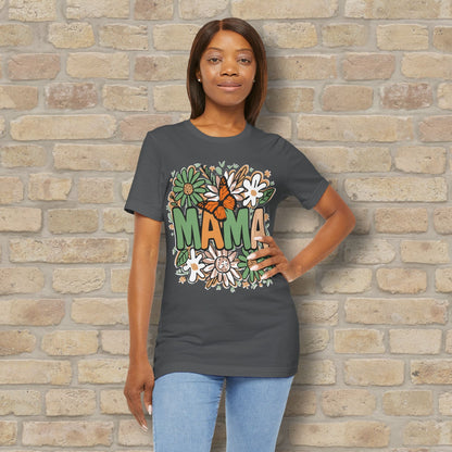 T-Shirt Floral Mama with Butterfly Tee - Vibrant Styles