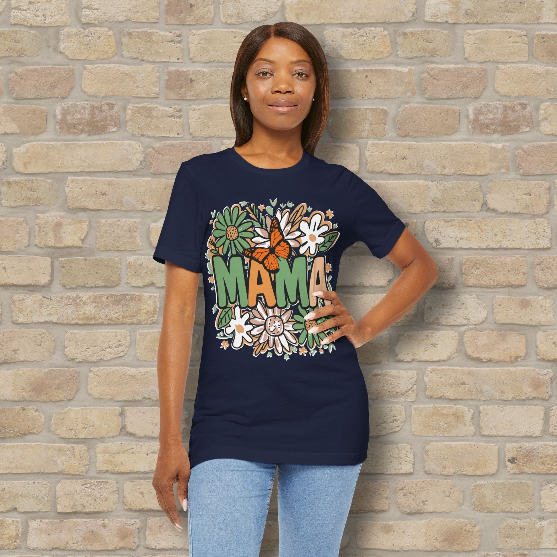 T-Shirt Floral Mama with Butterfly Tee - Vibrant Styles