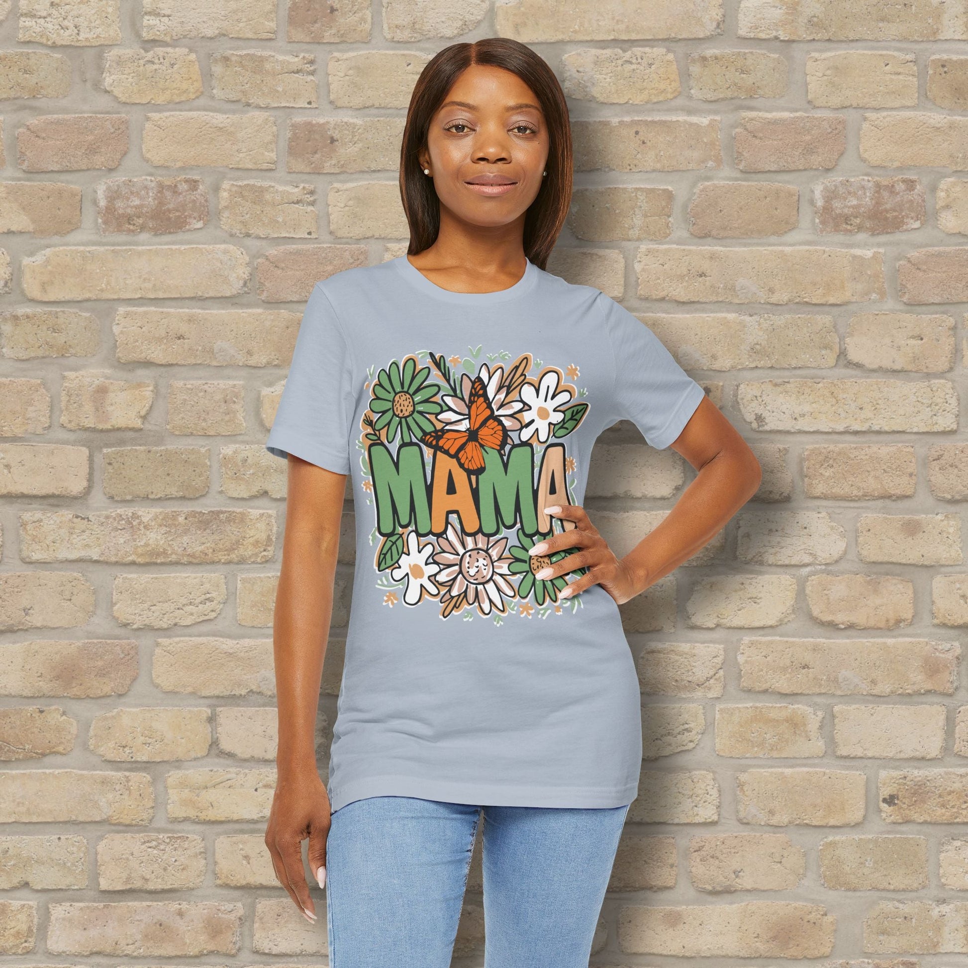 T-Shirt Floral Mama with Butterfly Tee - Vibrant Styles