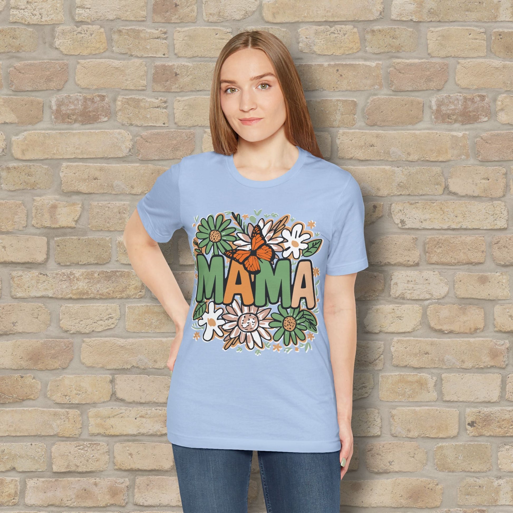 T-Shirt Floral Mama with Butterfly Tee - Vibrant Styles