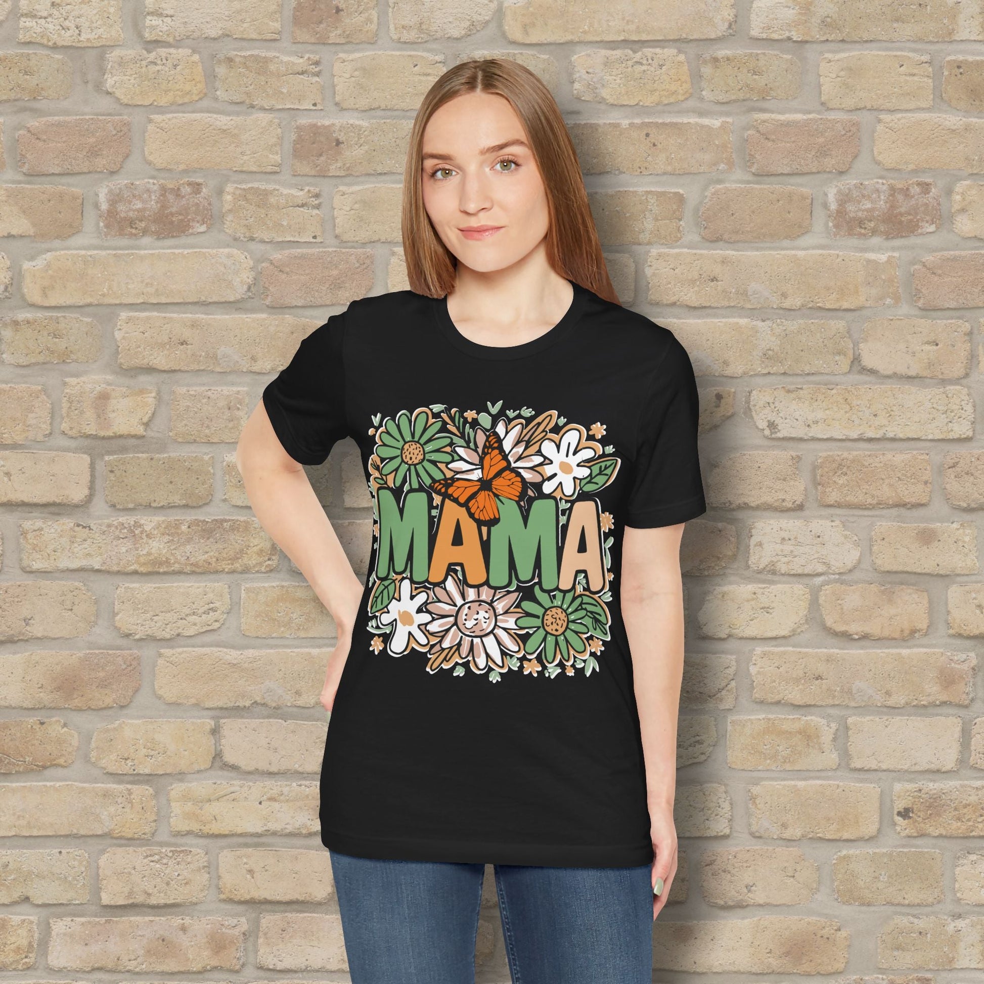 T-Shirt Floral Mama with Butterfly Tee - Vibrant Styles
