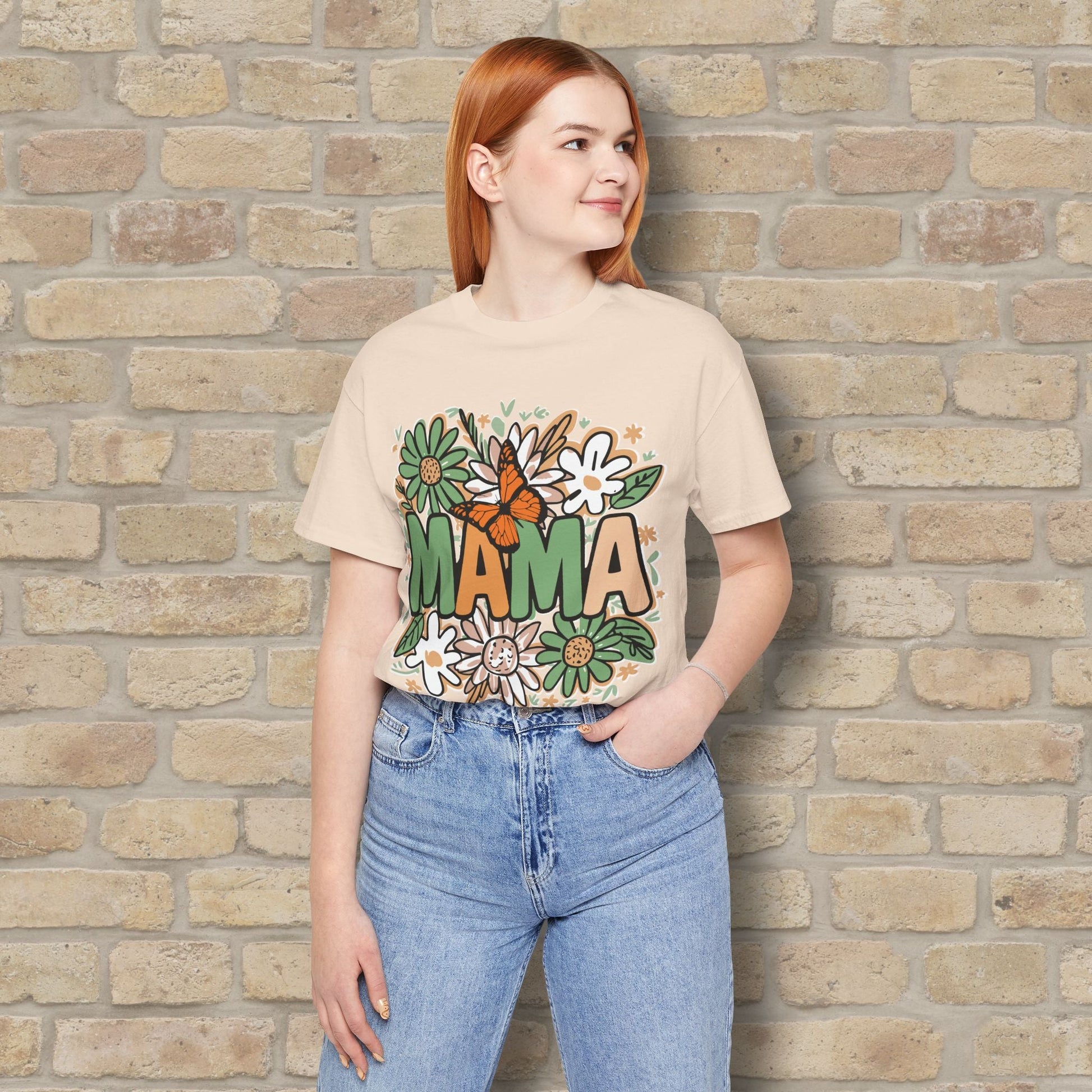 T-Shirt Floral Mama with Butterfly Tee - Vibrant Styles