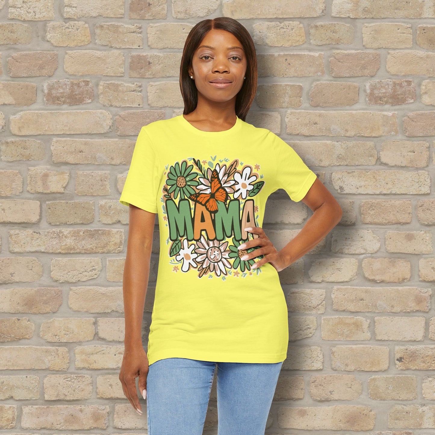 T-Shirt Floral Mama with Butterfly Tee - Vibrant Styles