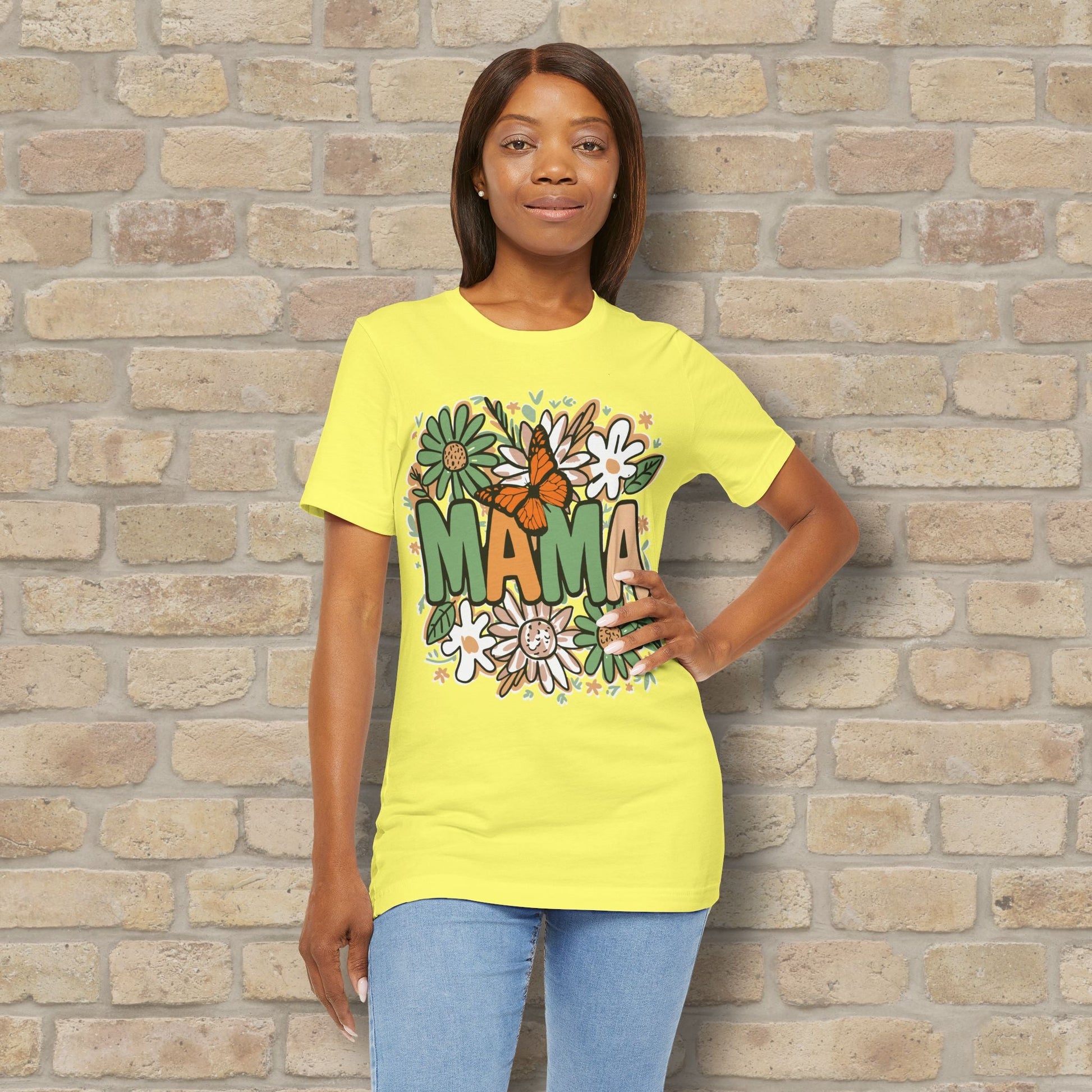 T-Shirt Floral Mama with Butterfly Tee - Vibrant Styles