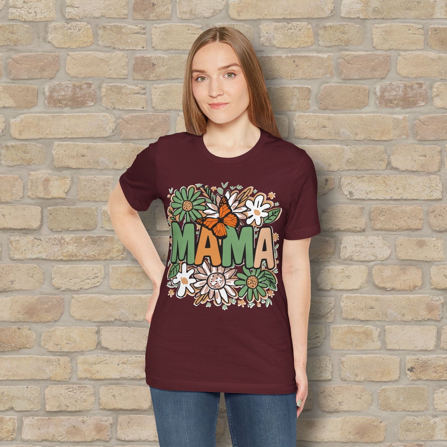 T-Shirt Floral Mama with Butterfly Tee - Vibrant Styles