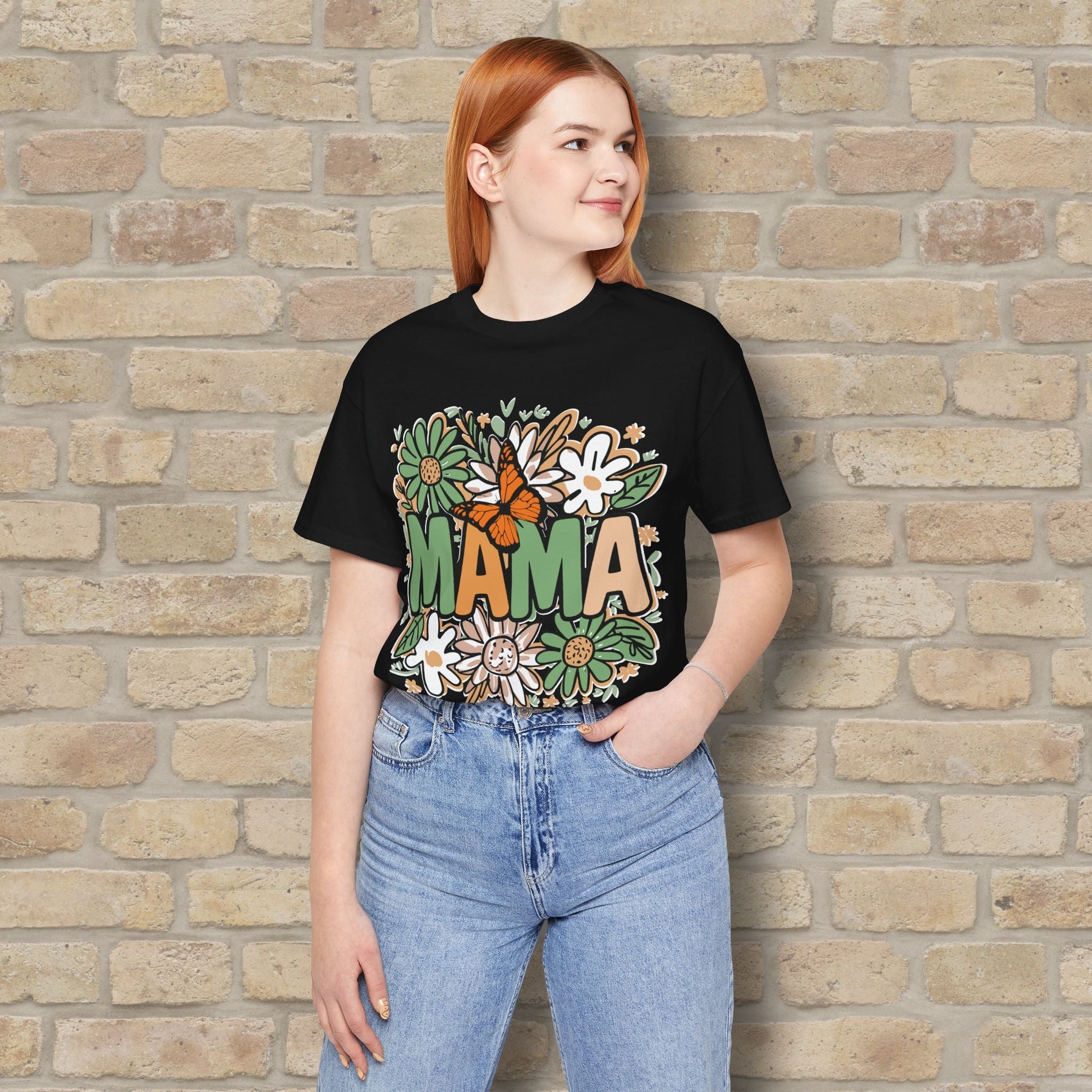 T-Shirt Floral Mama with Butterfly Tee - Vibrant Styles