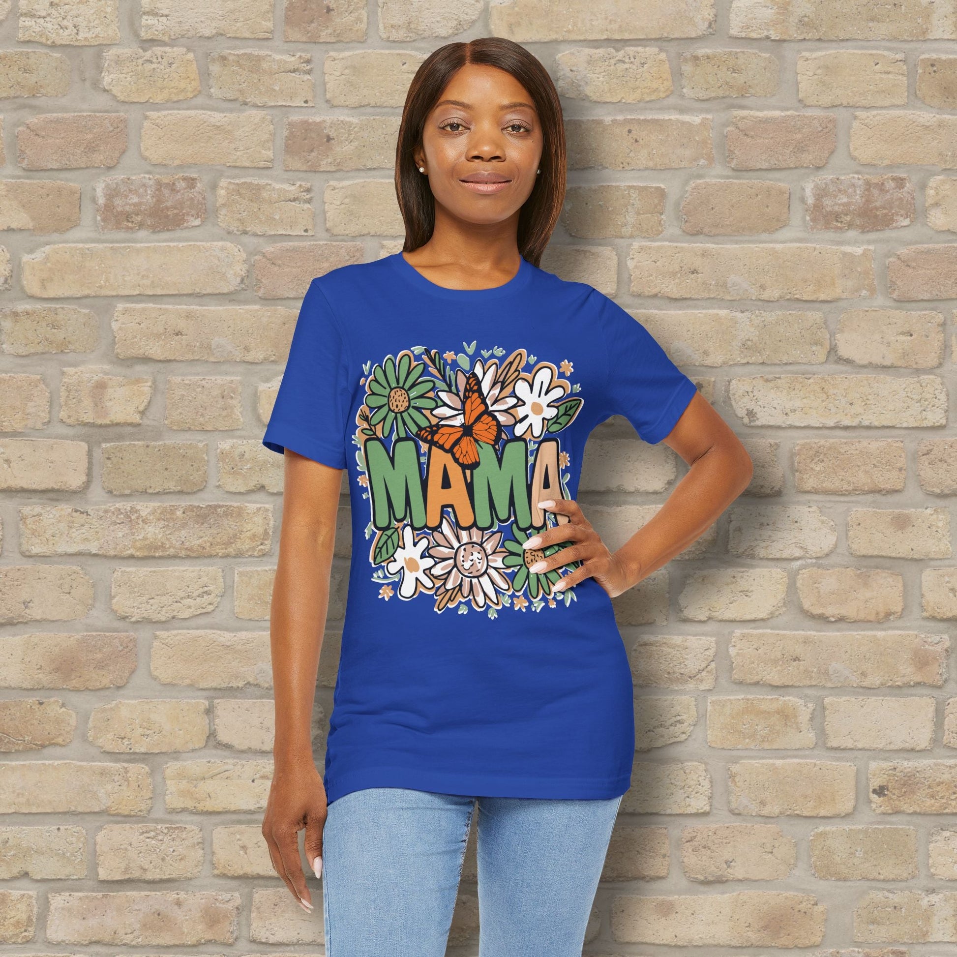 T-Shirt Floral Mama with Butterfly Tee - Vibrant Styles