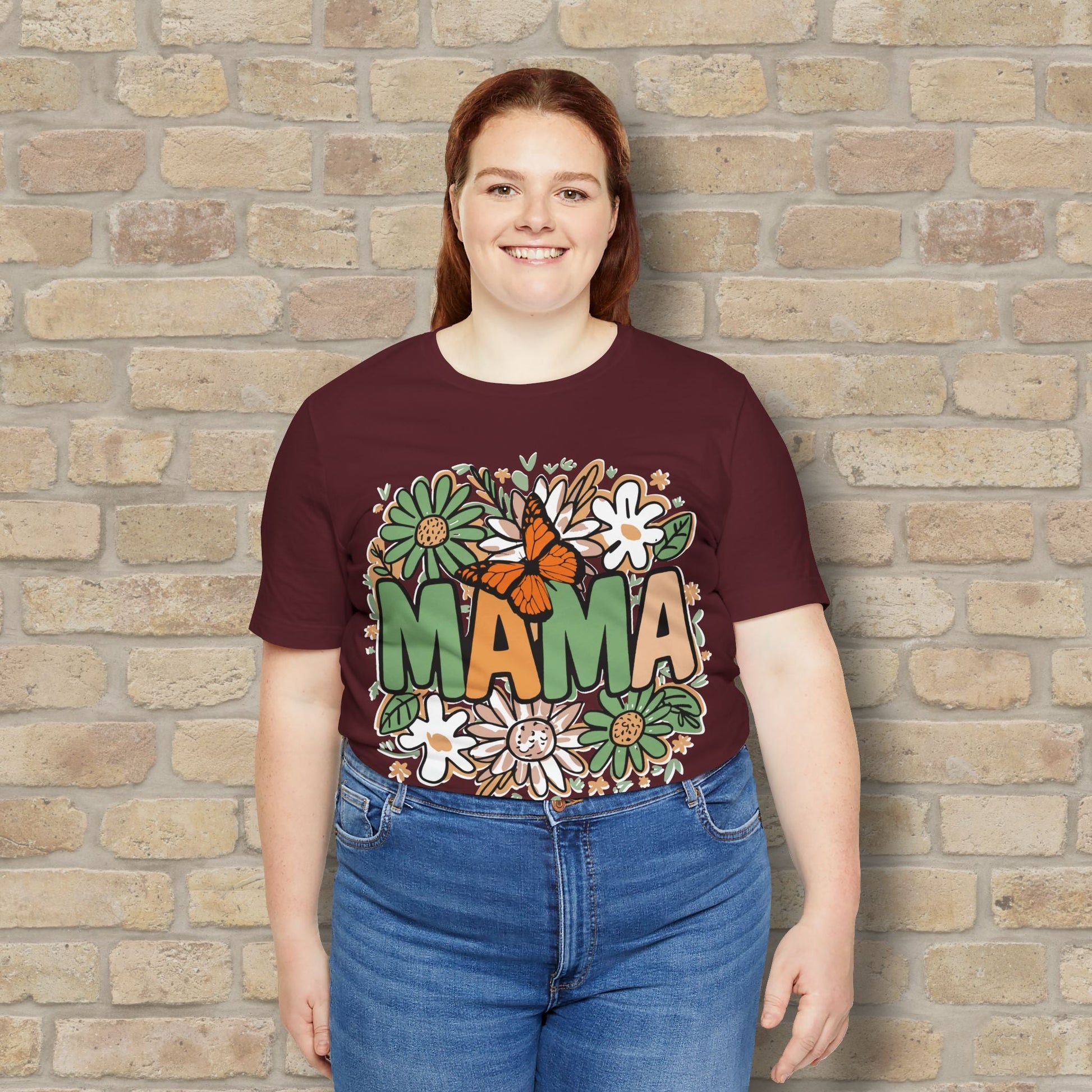 T-Shirt Floral Mama with Butterfly Tee - Vibrant Styles