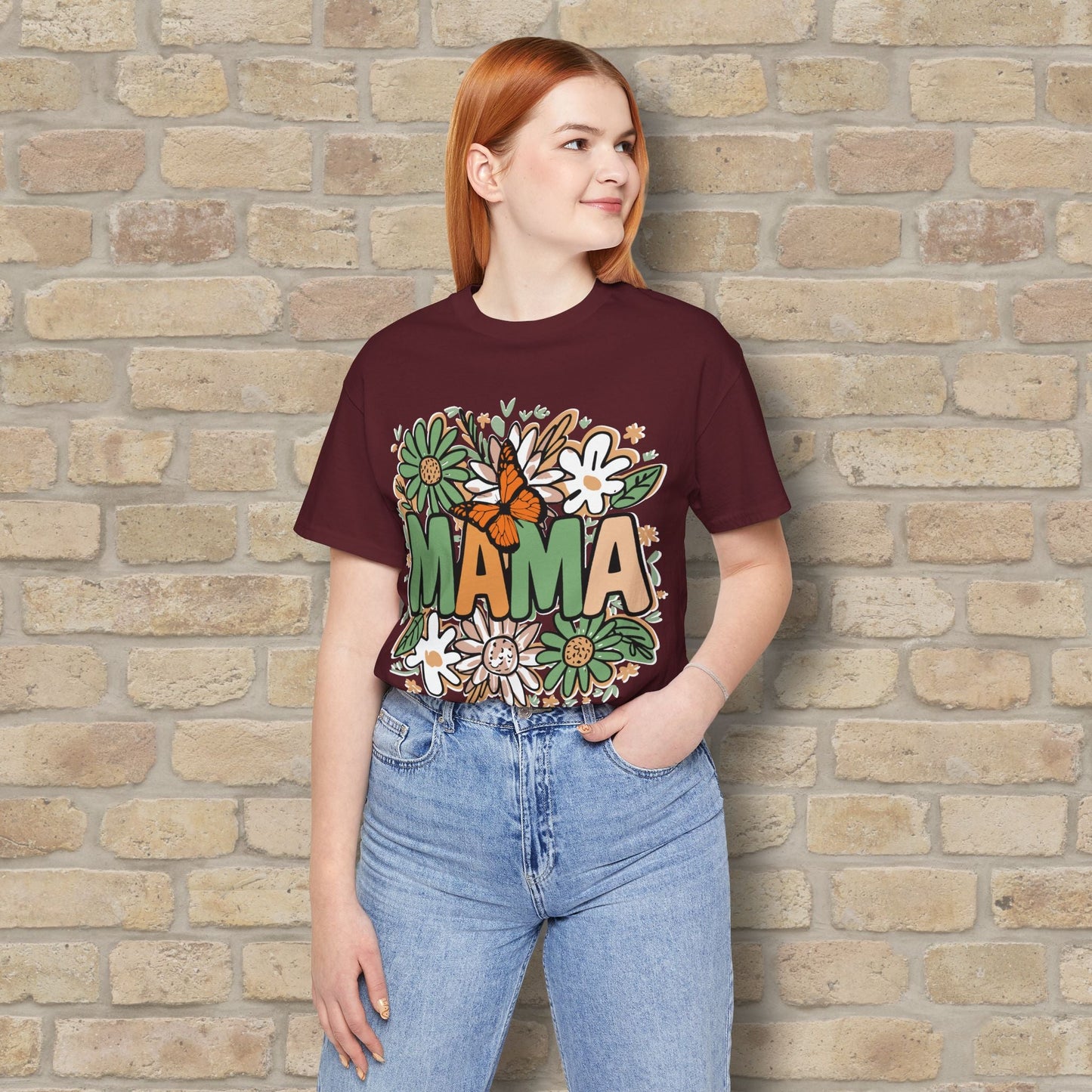 T-Shirt Floral Mama with Butterfly Tee - Vibrant Styles