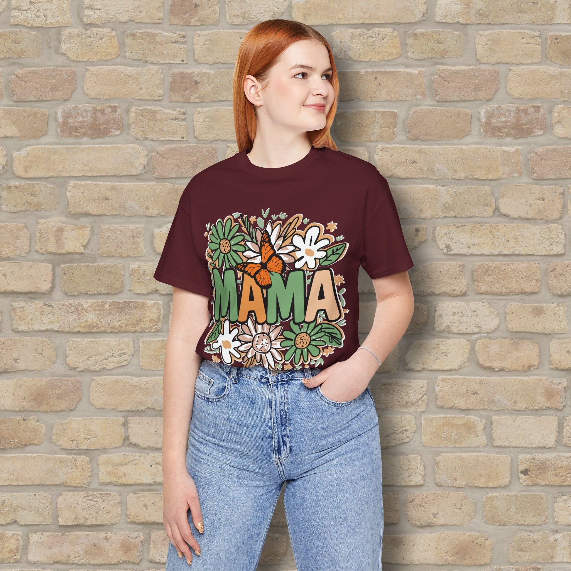 T-Shirt Floral Mama with Butterfly Tee - Vibrant Styles