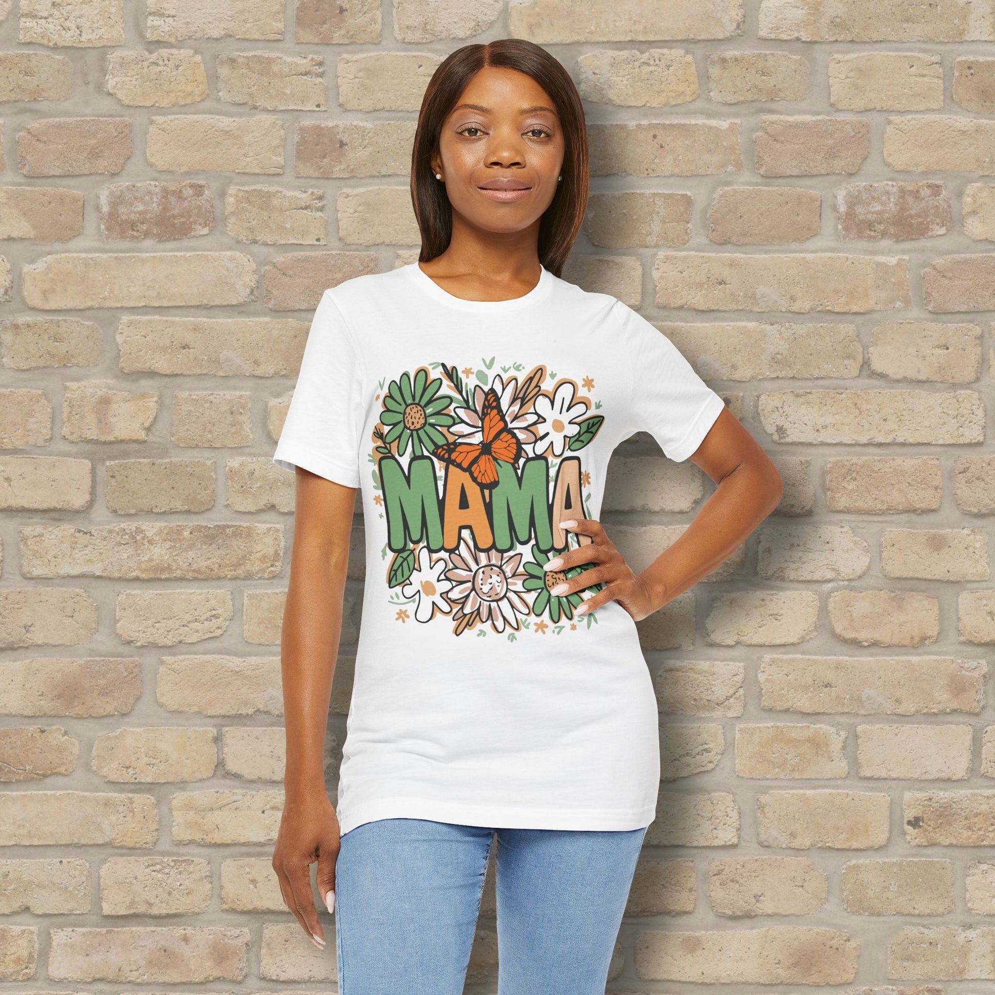 T-Shirt Floral Mama with Butterfly Tee - Vibrant Styles