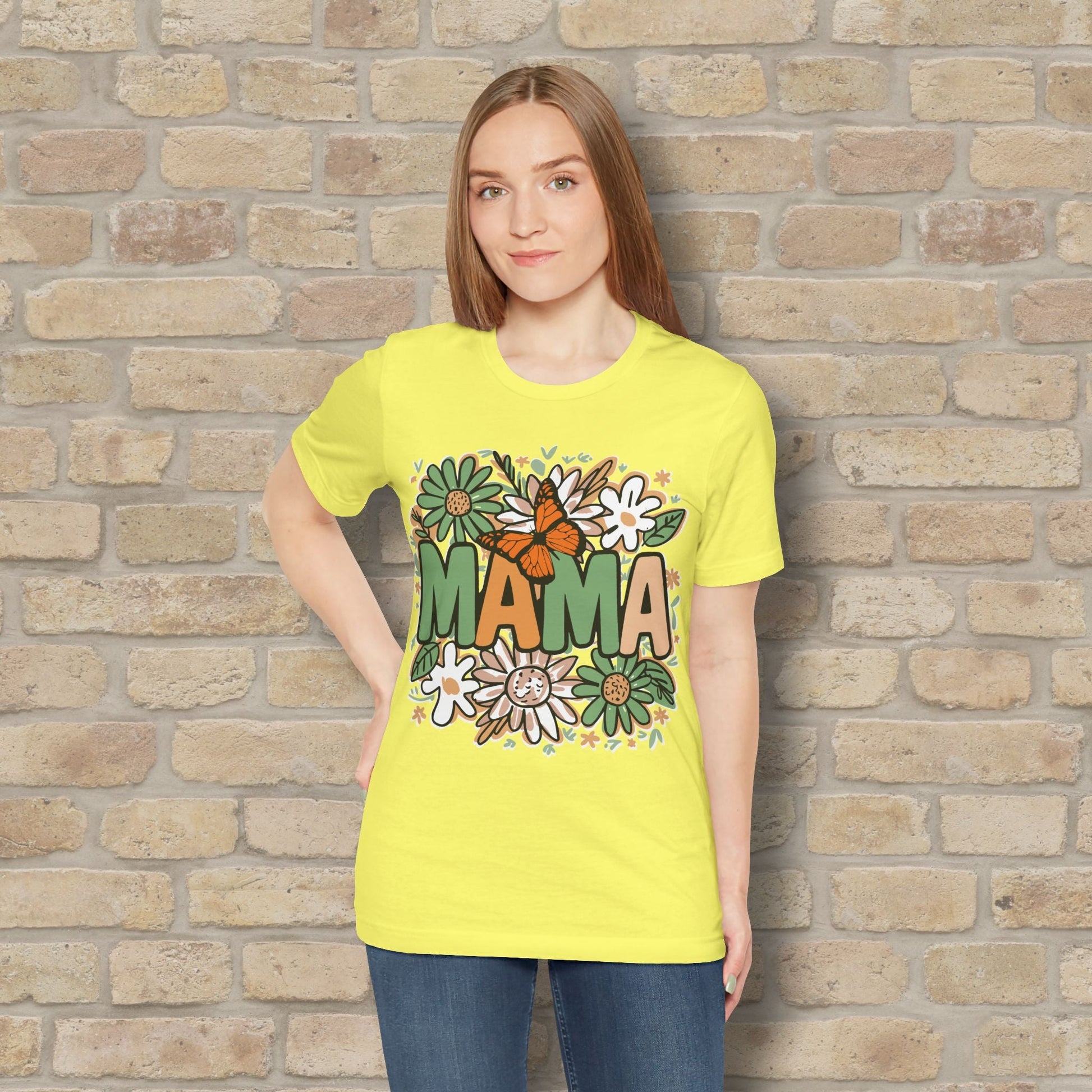 T-Shirt Floral Mama with Butterfly Tee - Vibrant Styles