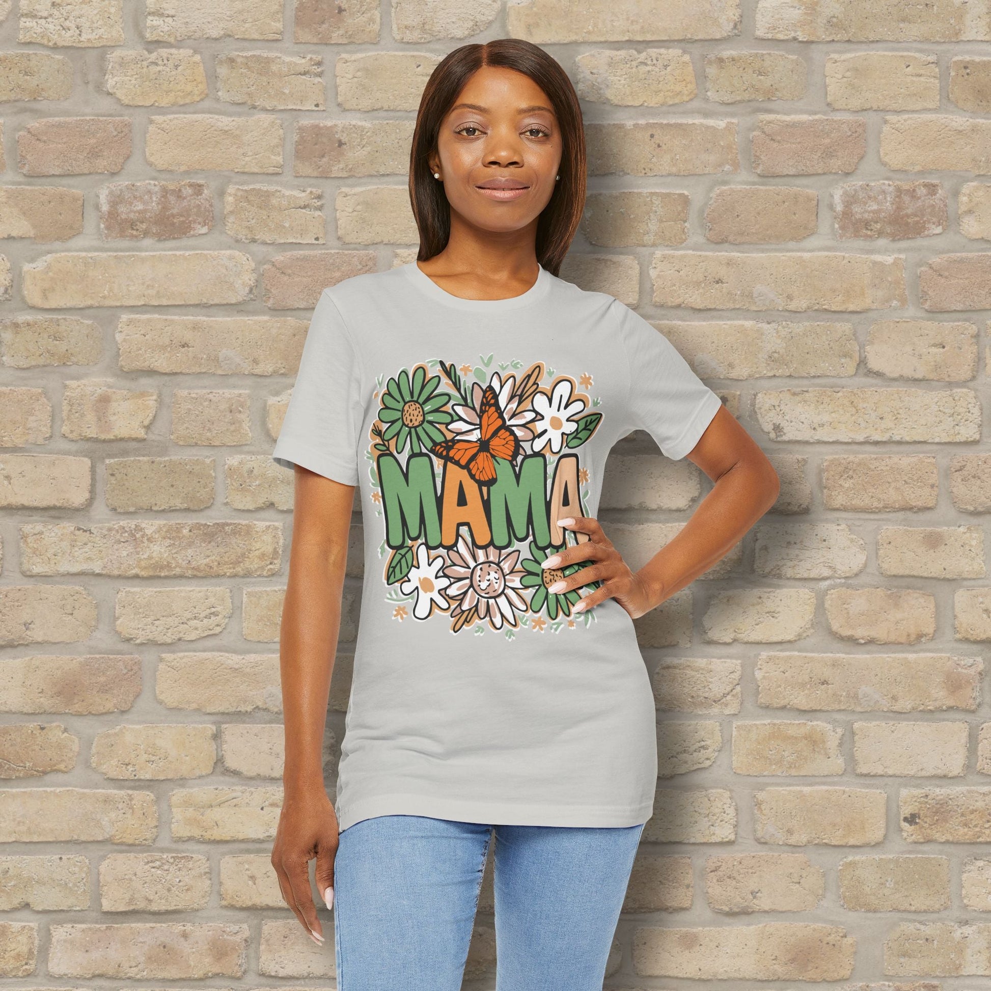T-Shirt Floral Mama with Butterfly Tee - Vibrant Styles