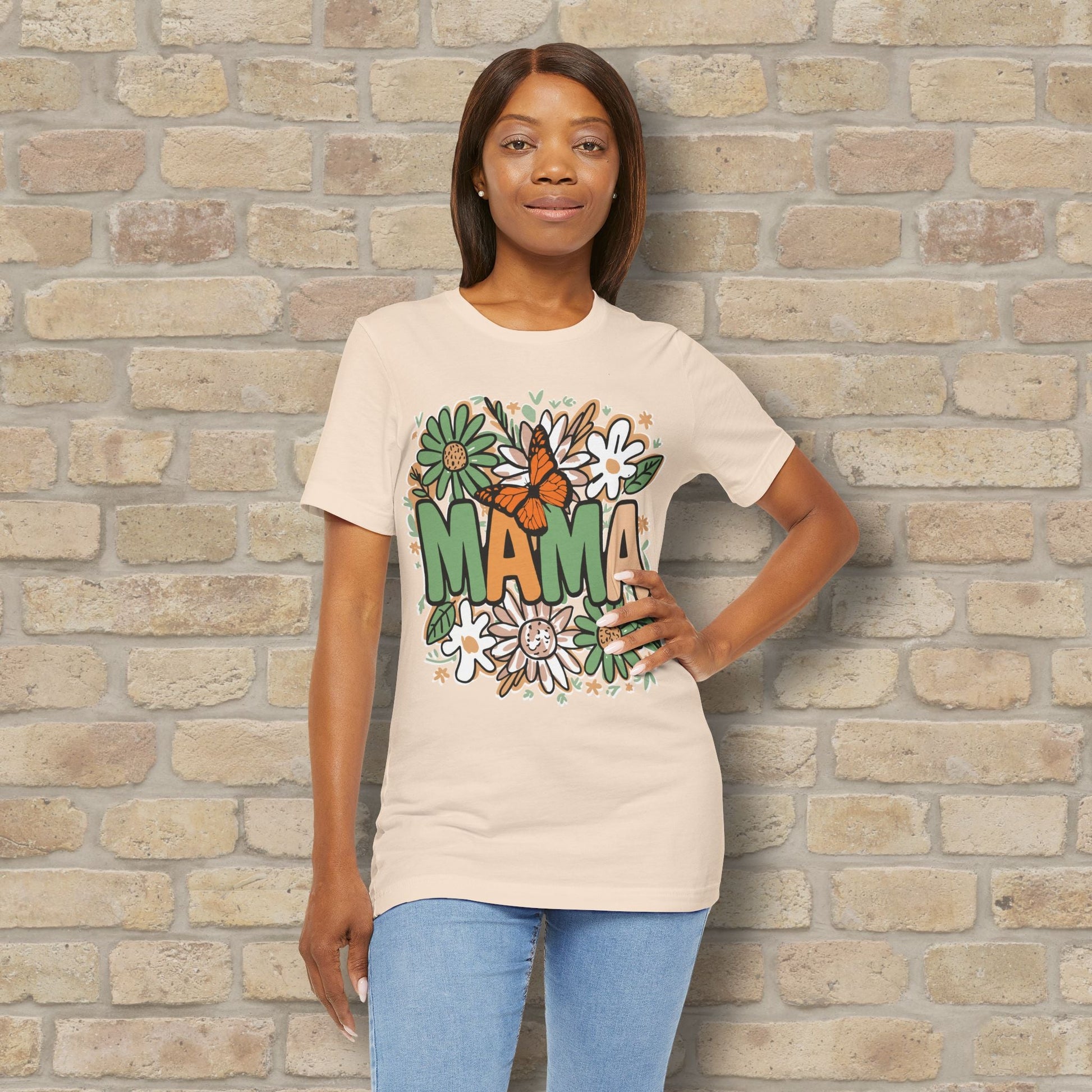 T-Shirt Floral Mama with Butterfly Tee - Vibrant Styles