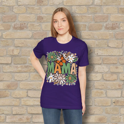 T-Shirt Floral Mama with Butterfly Tee - Vibrant Styles