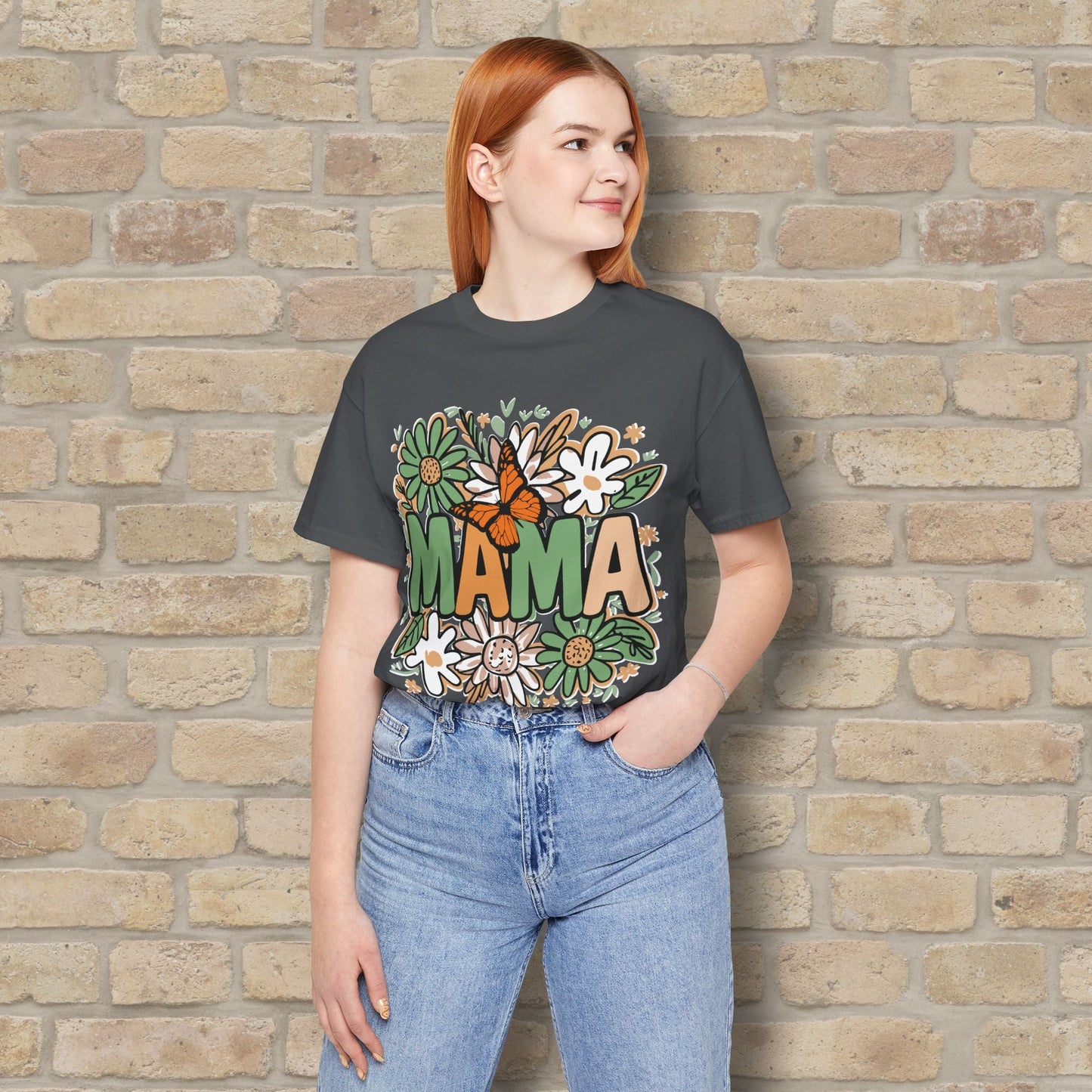 T-Shirt Floral Mama with Butterfly Tee - Vibrant Styles