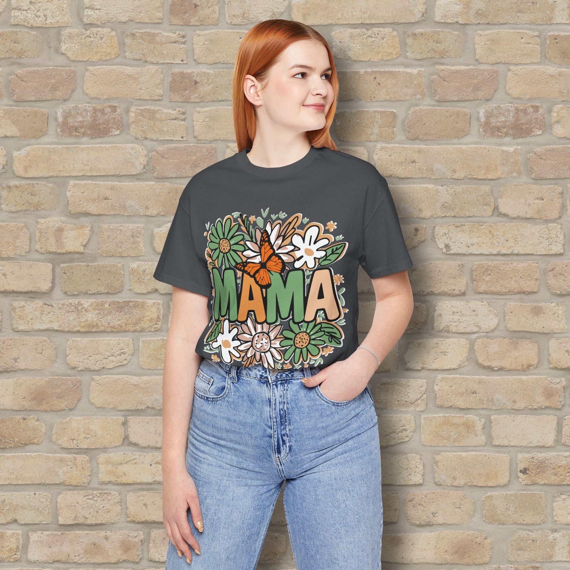 T-Shirt Floral Mama with Butterfly Tee - Vibrant Styles