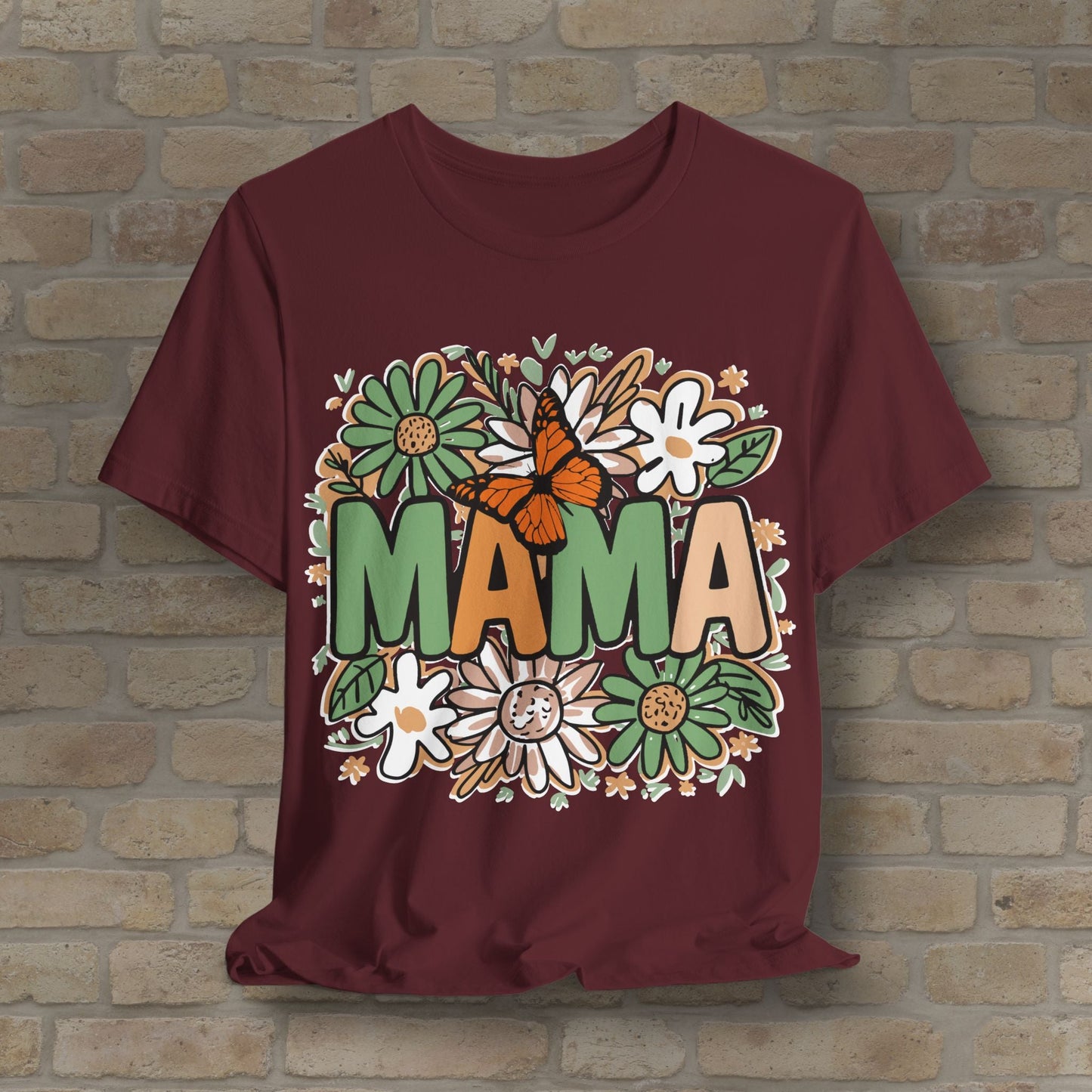 T-Shirt Floral Mama with Butterfly Tee - Vibrant Styles