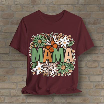 T-Shirt Floral Mama with Butterfly Tee - Vibrant Styles