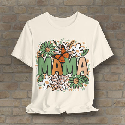 T-Shirt Floral Mama with Butterfly Tee - Vibrant Styles