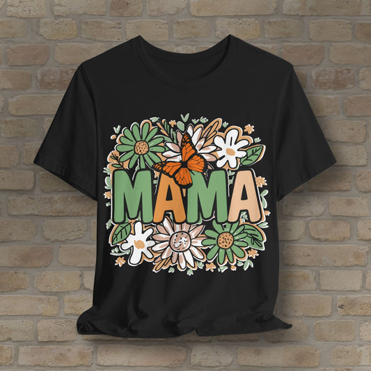 T-Shirt Floral Mama with Butterfly Tee - Vibrant Styles
