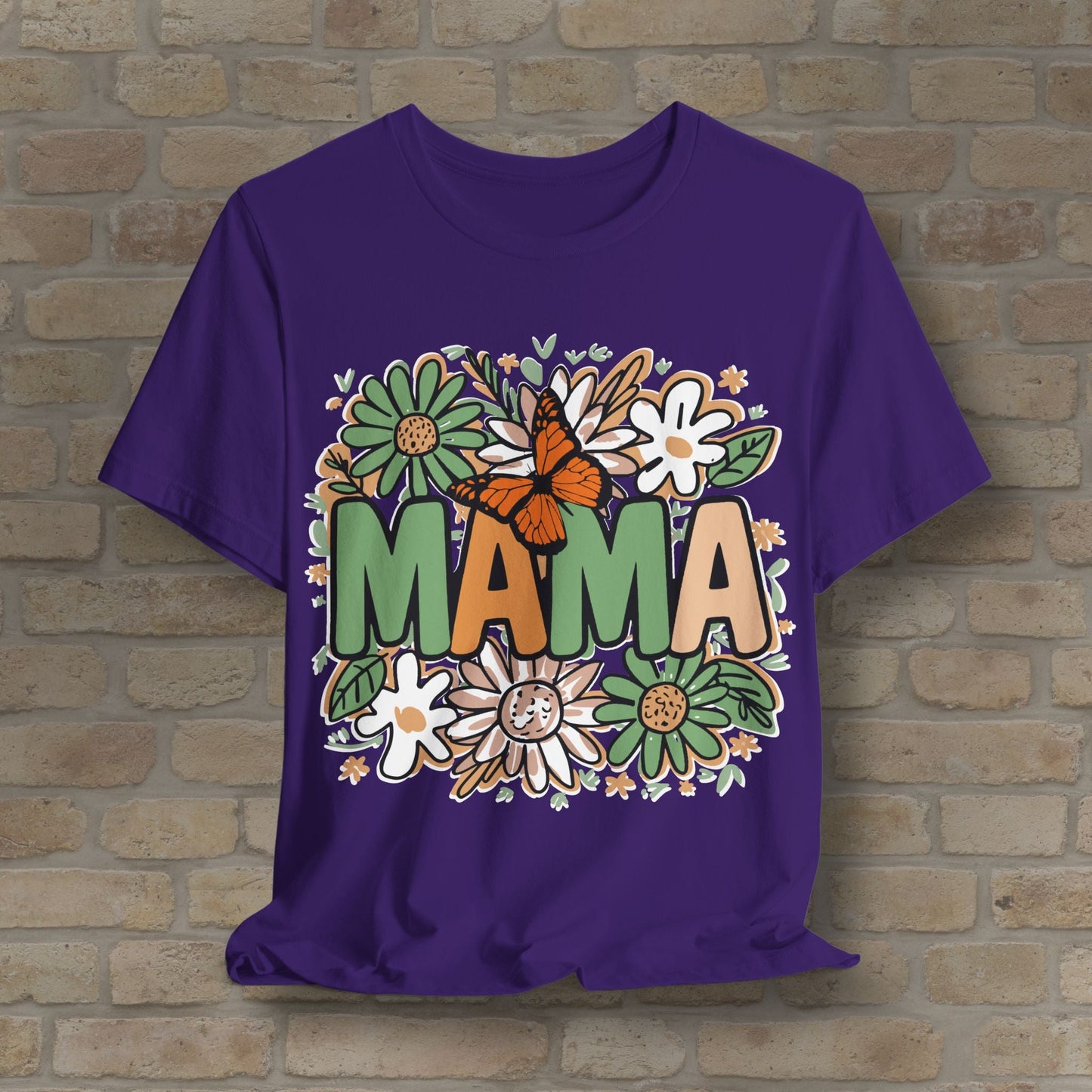 T-Shirt Floral Mama with Butterfly Tee - Vibrant Styles