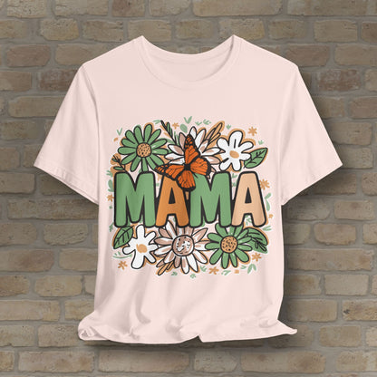 T-Shirt Floral Mama with Butterfly Tee - Vibrant Styles