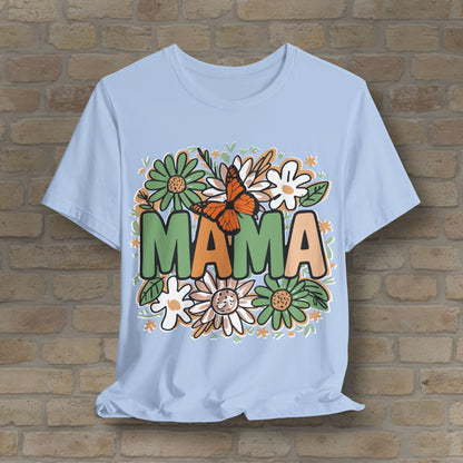 T-Shirt Floral Mama with Butterfly Tee - Vibrant Styles