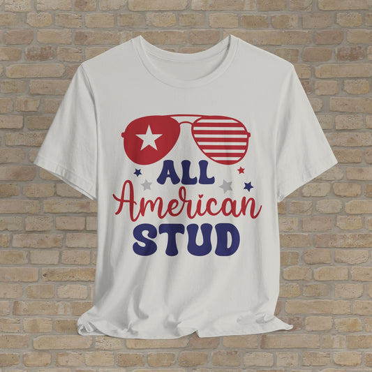 Graphic & Text T-Shirts Silver / S All-American Stud Tee