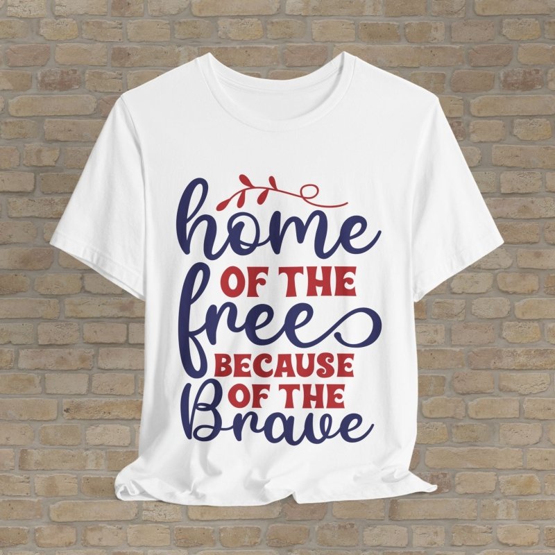 Text Only T-Shirts Grateful For The Brave Tee - Vibrant Styles