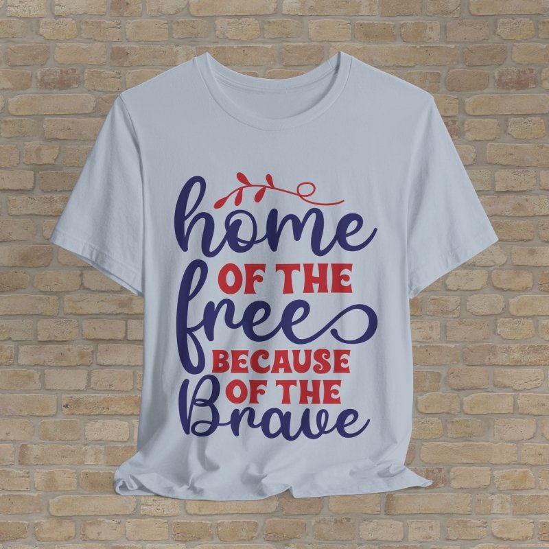 Text Only T-Shirts Grateful For The Brave Tee - Vibrant Styles