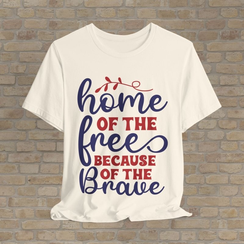 Text Only T-Shirts Grateful For The Brave Tee - Vibrant Styles
