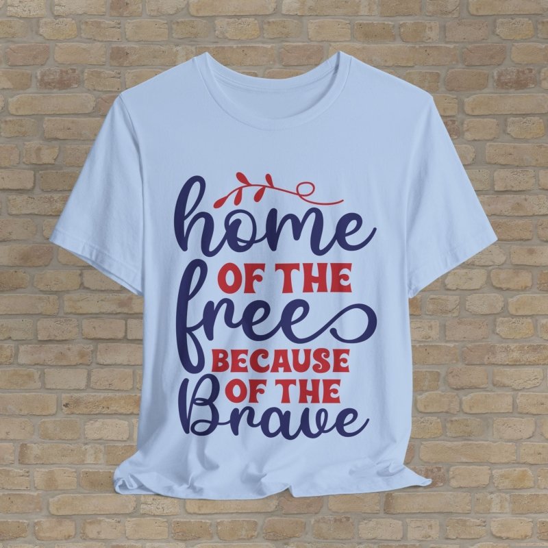 Text Only T-Shirts Grateful For The Brave Tee - Vibrant Styles