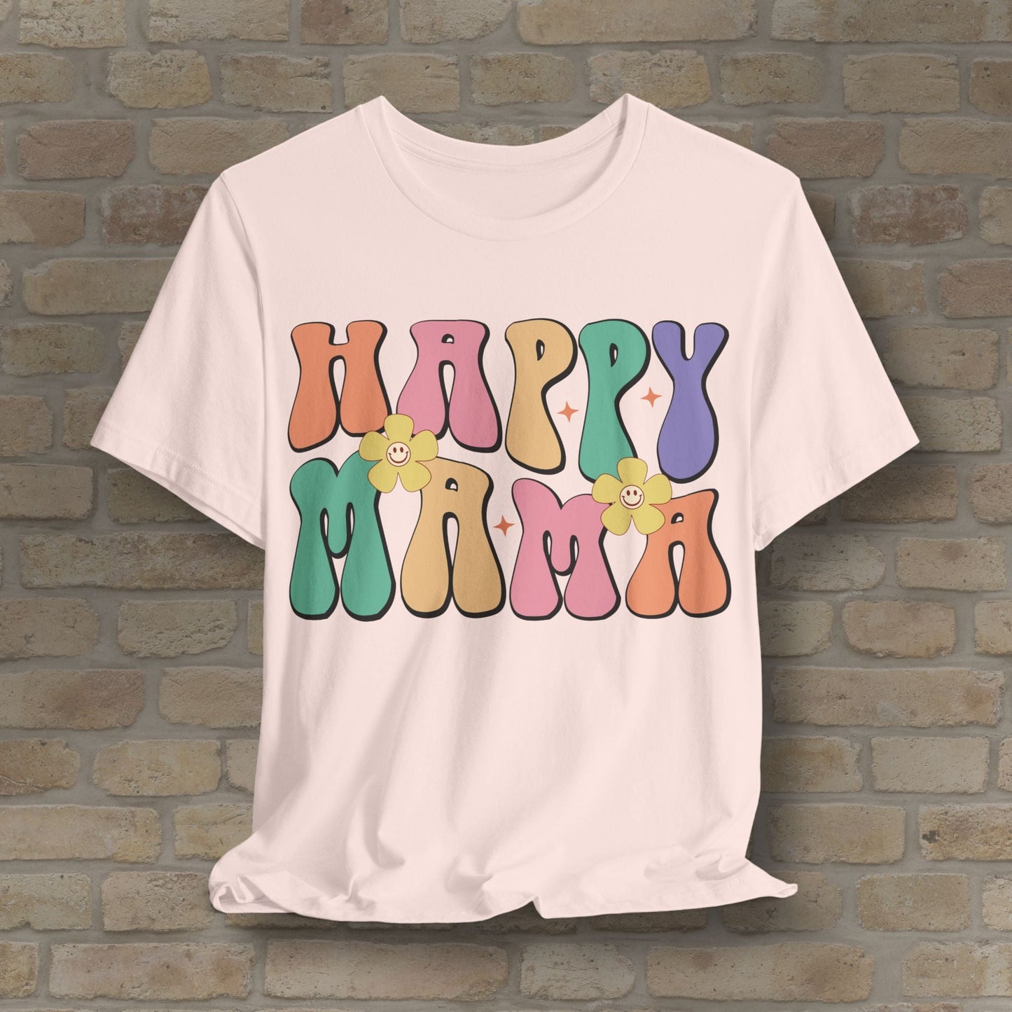 Mostly Text T-Shirts Happy Mama Tee - Vibrant Styles