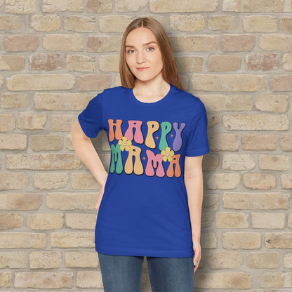 Mostly Text T-Shirts Happy Mama Tee - Vibrant Styles