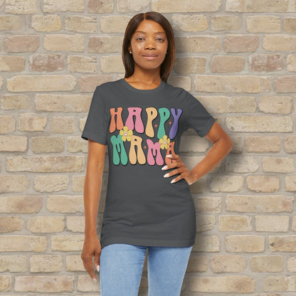 Mostly Text T-Shirts Happy Mama Tee - Vibrant Styles