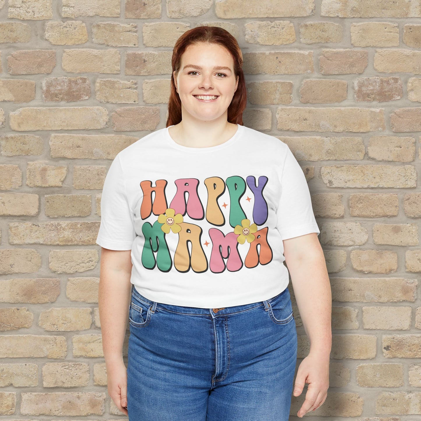 Mostly Text T-Shirts Happy Mama Tee - Vibrant Styles