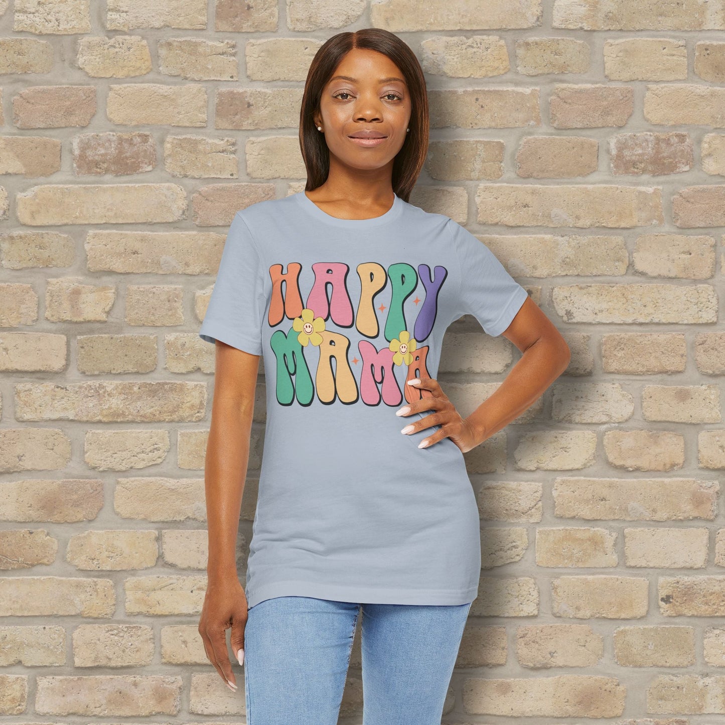 Mostly Text T-Shirts Happy Mama Tee - Vibrant Styles