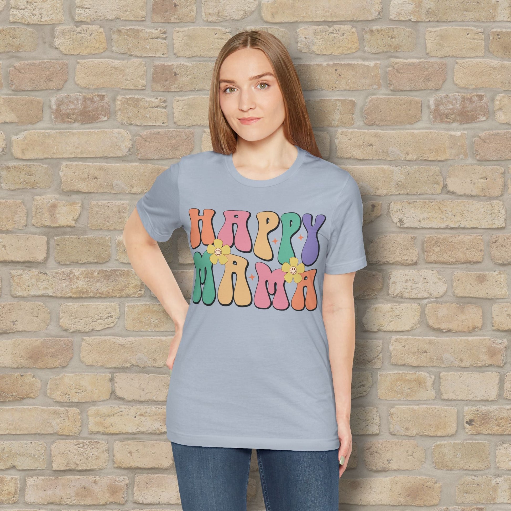Mostly Text T-Shirts Happy Mama Tee - Vibrant Styles
