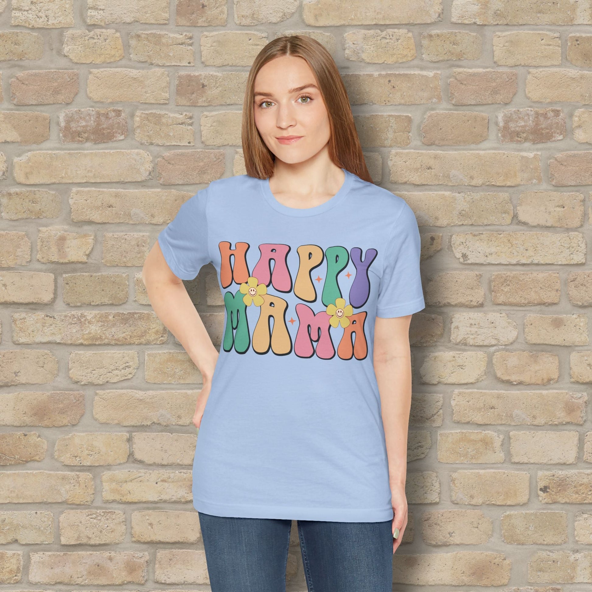 Mostly Text T-Shirts Happy Mama Tee - Vibrant Styles
