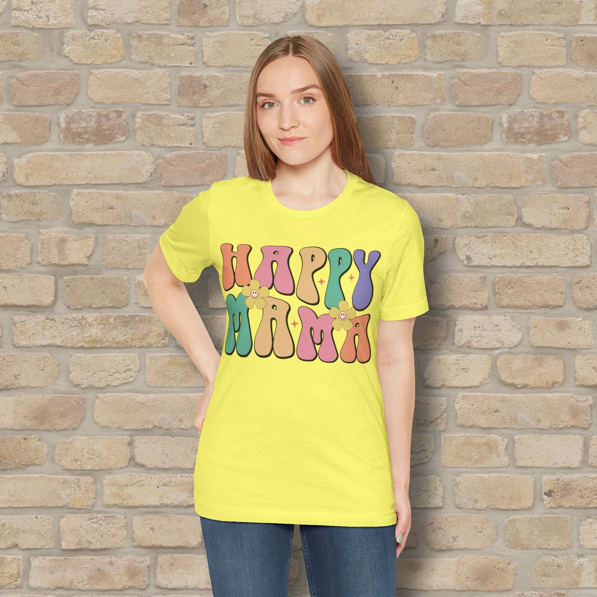 Mostly Text T-Shirts Happy Mama Tee - Vibrant Styles
