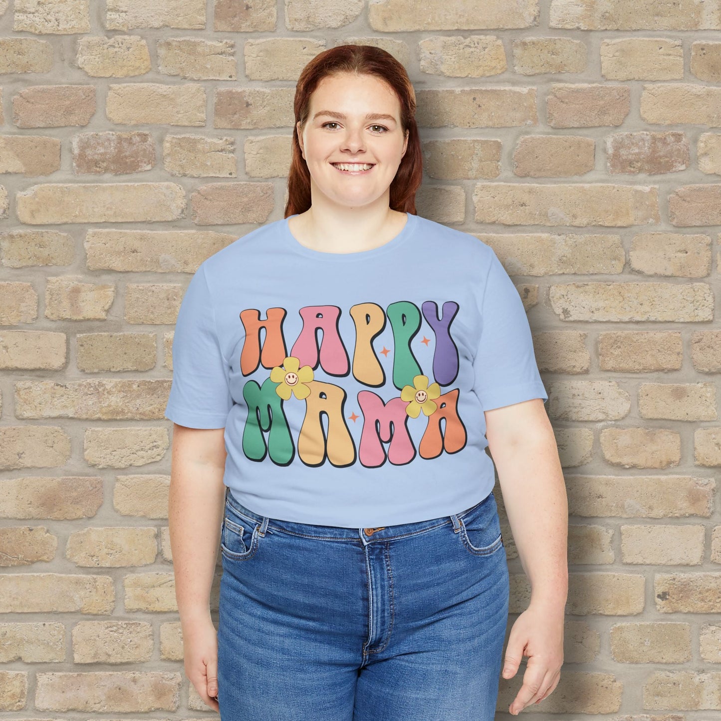 Mostly Text T-Shirts Happy Mama Tee - Vibrant Styles