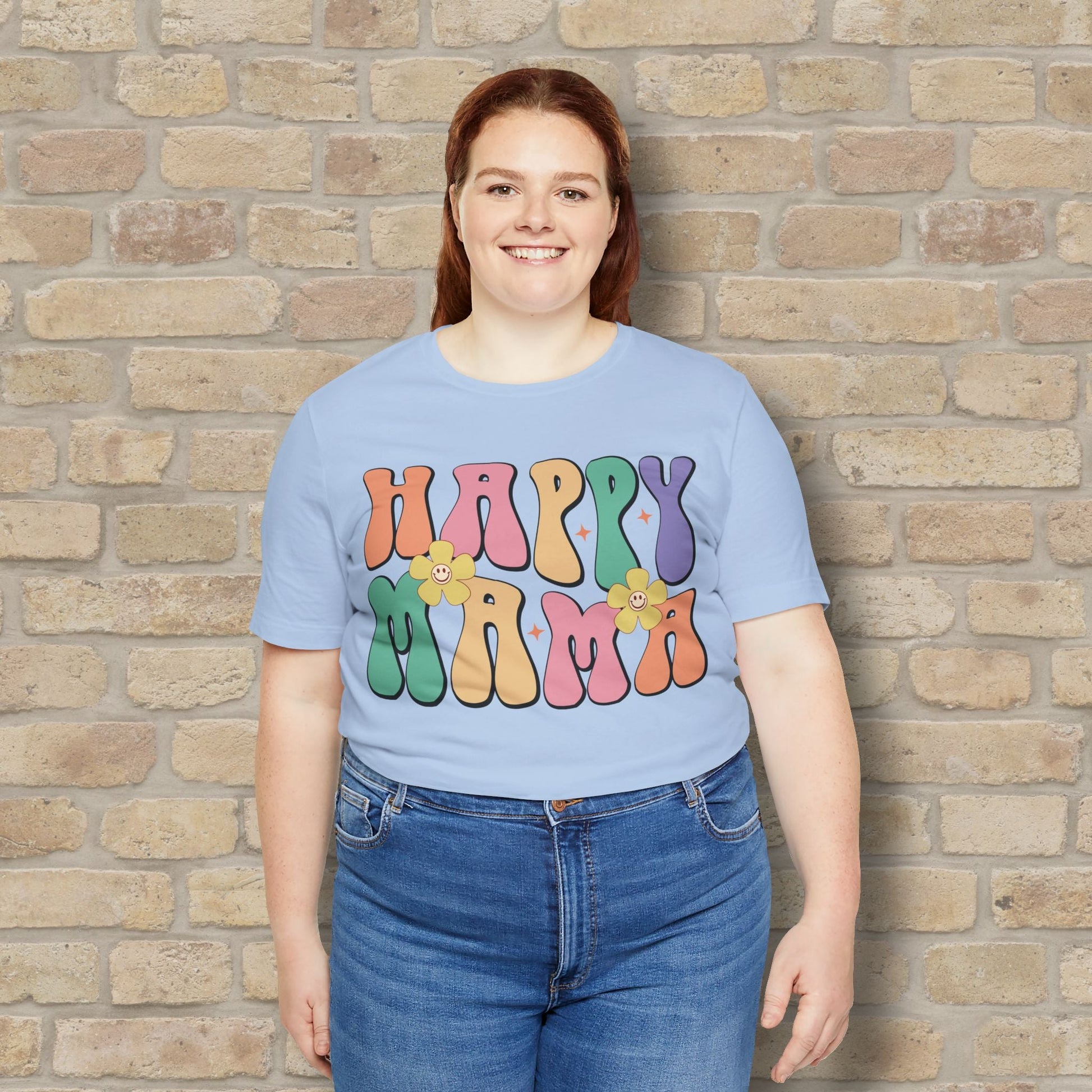 Mostly Text T-Shirts Happy Mama Tee - Vibrant Styles