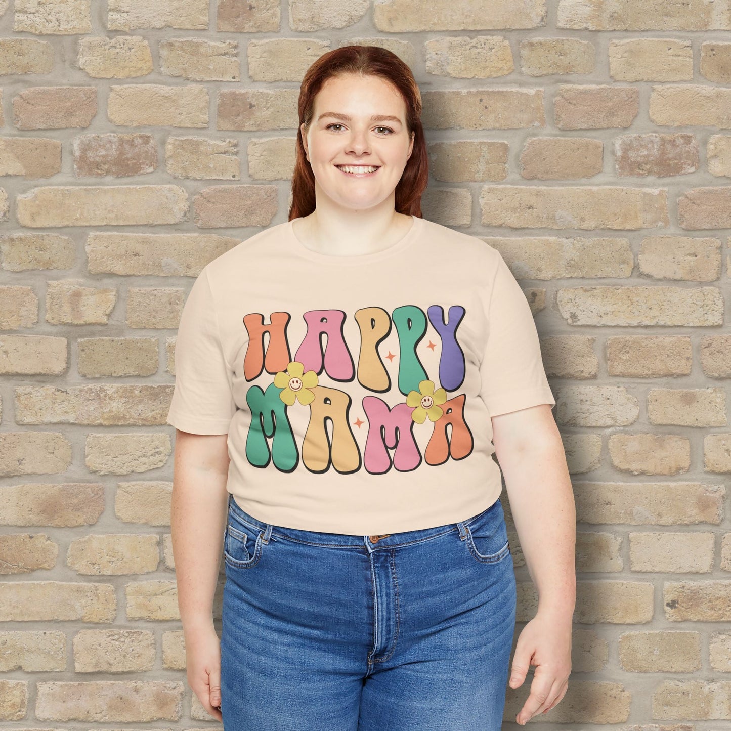 Mostly Text T-Shirts Happy Mama Tee - Vibrant Styles