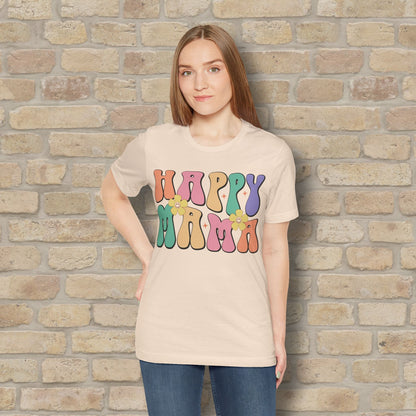 Mostly Text T-Shirts Happy Mama Tee - Vibrant Styles